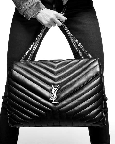 saint laurent loulou large quilted tonal ysl monogram shoulder bag|ysl large shoulder bag.